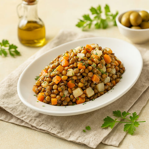 Linsensalat mit Gemüse